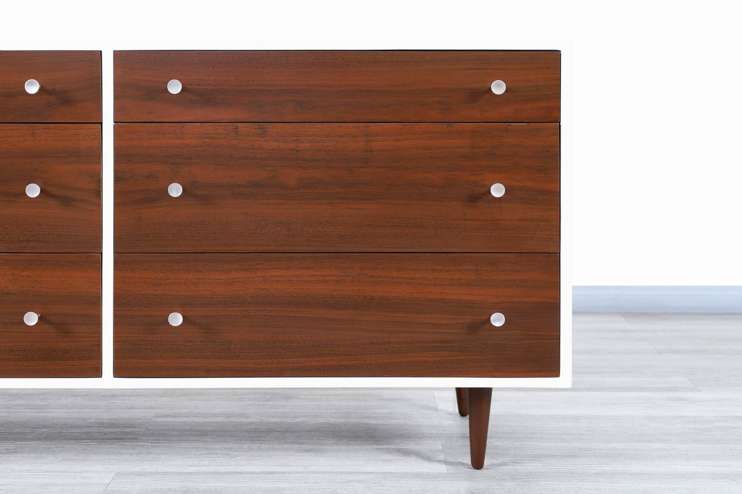 Glenn of California Walnut and Lacquered Dresser by Milo Baughman