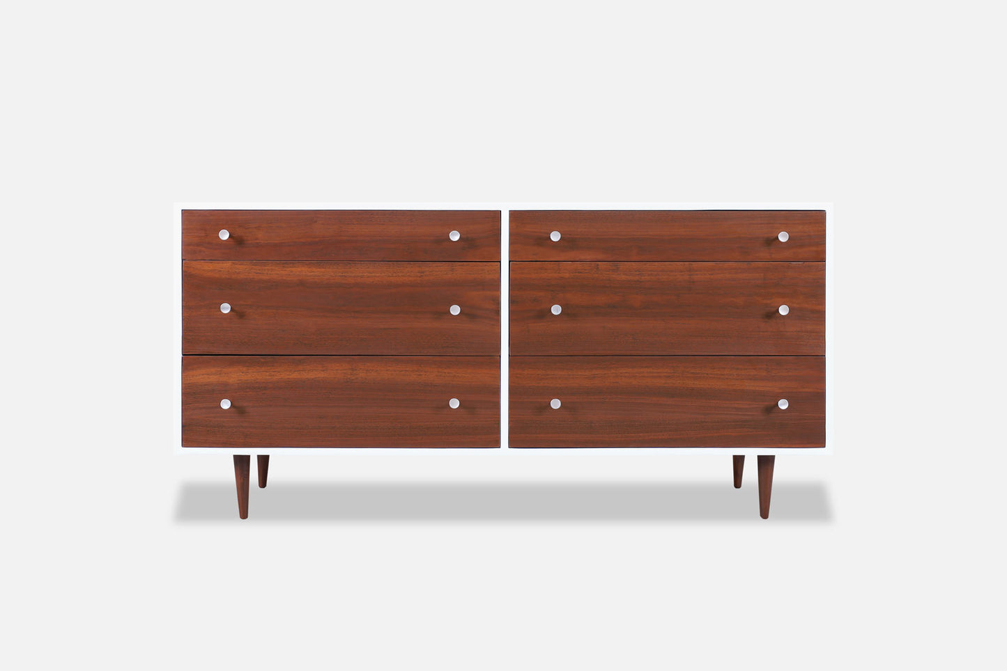 Glenn of California Walnut and Lacquered Dresser by Milo Baughman