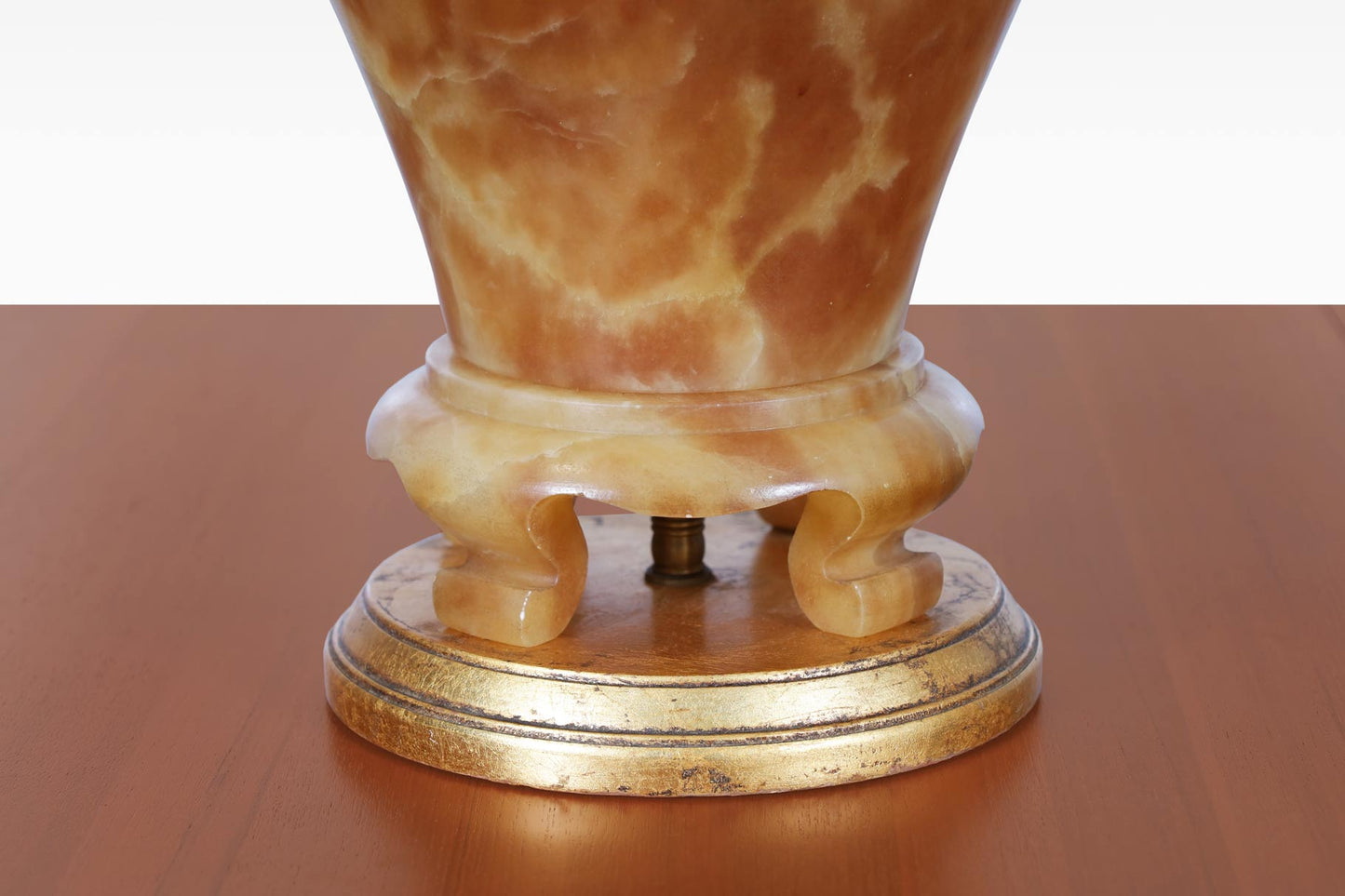 Italian Alabaster Ginger Jar Table Lamps