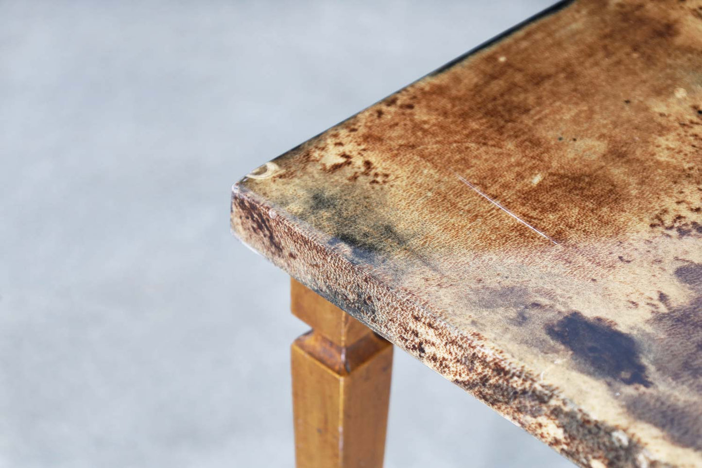 Italian Goatskin Coffee Table by Aldo Tura