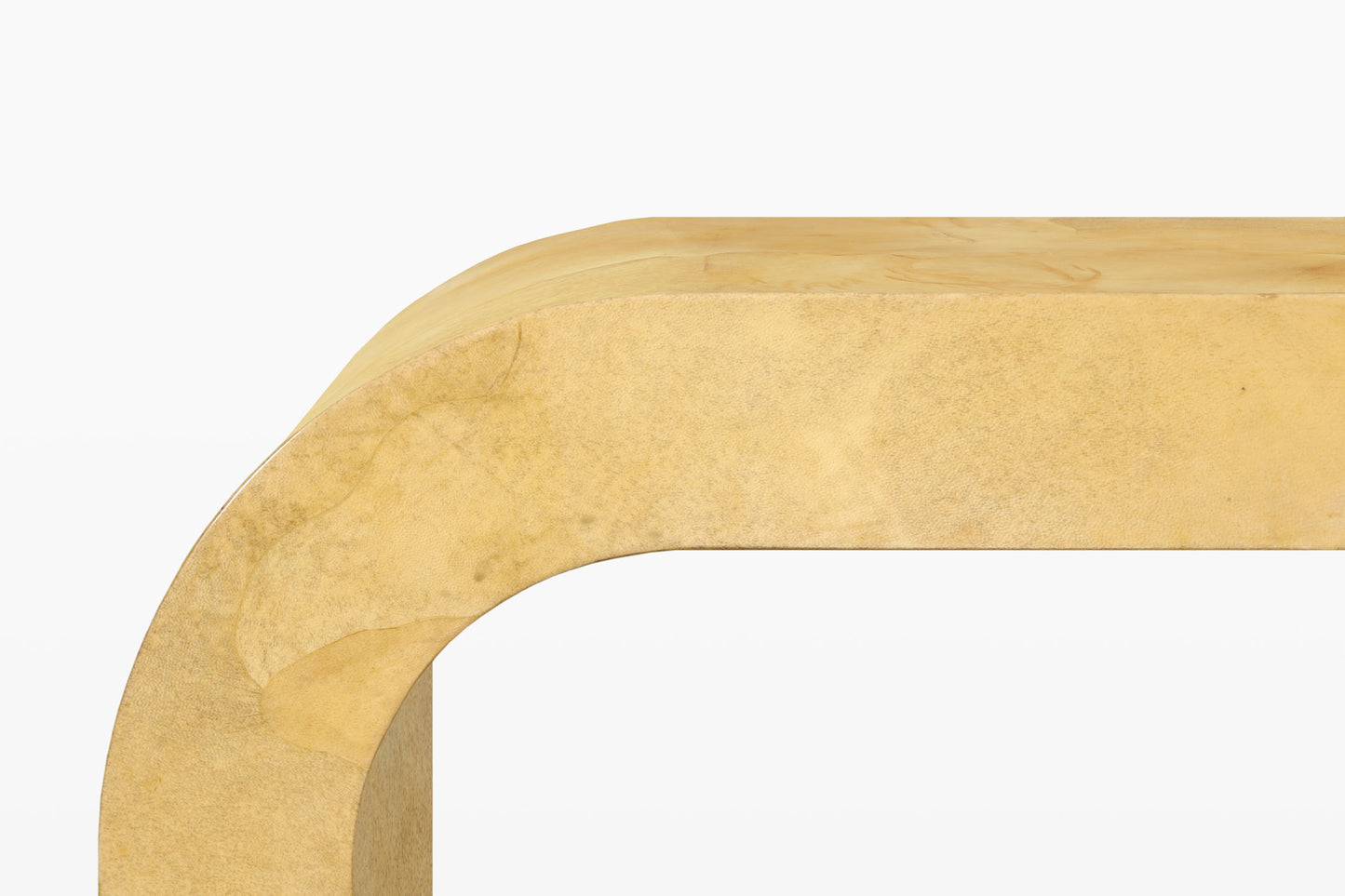 Italian Goatskin Parchment “Waterfall” Console Table Attributed to Aldo Tura