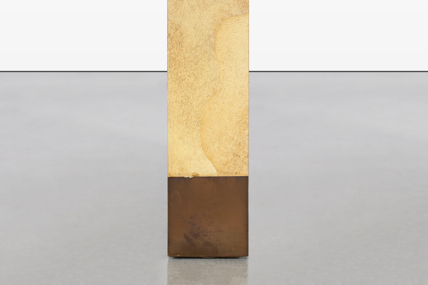 Italian Goatskin Parchment “Waterfall” Console Table Attributed to Aldo Tura