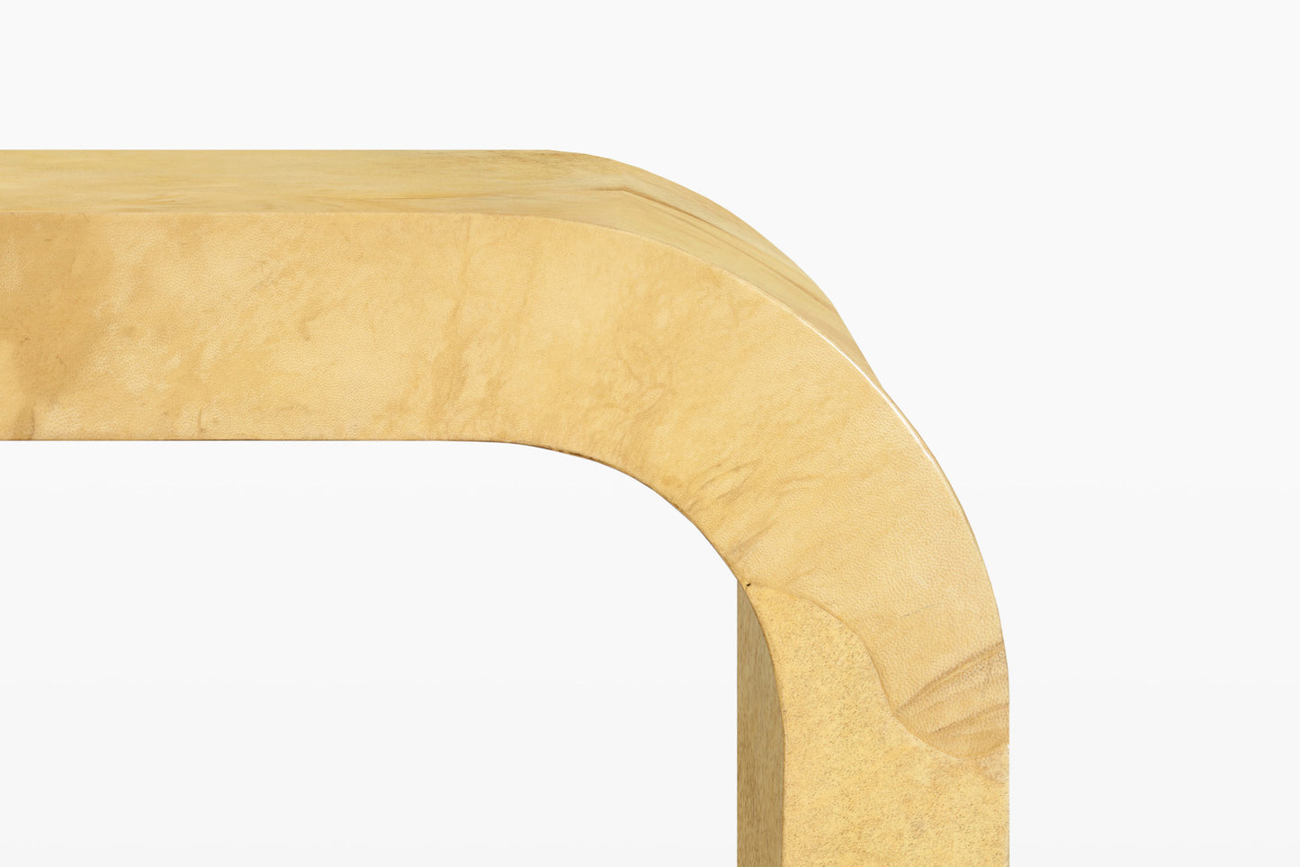 Italian Goatskin Parchment “Waterfall” Console Table Attributed to Aldo Tura