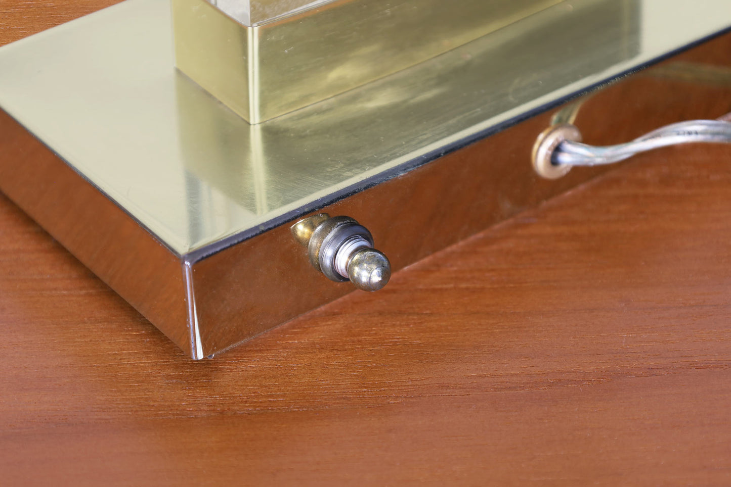 Italian Lucite and Brass Ram’s Head Table Lamps