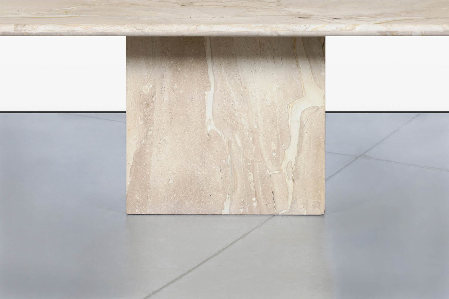 Italian Modern Breccia Oniciata Marble Dining Table with Bullnose Edge