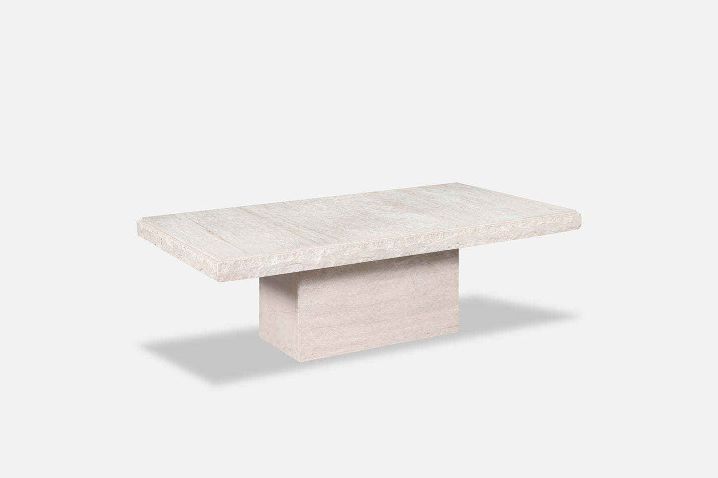 Italian Modern Live-Edge Travertine Coffee Table by Stone International