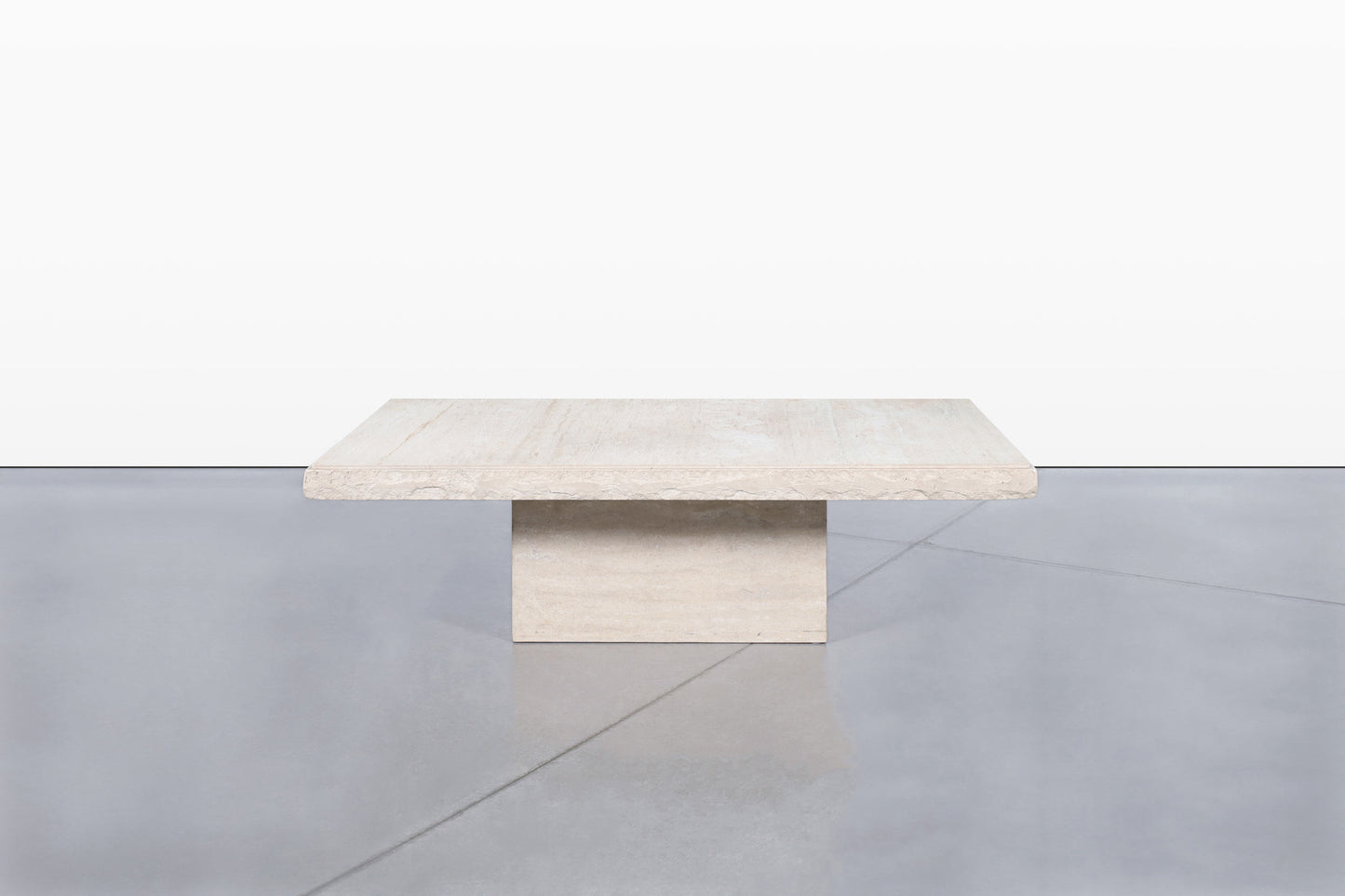 Italian Modern Live-Edge Travertine Coffee Table by Stone International
