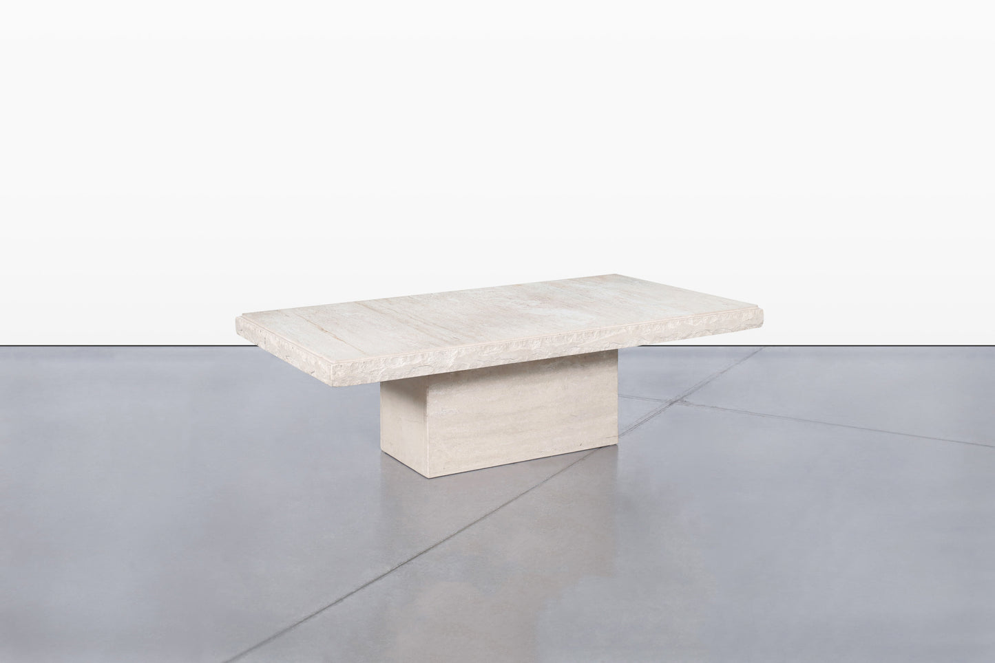 Italian Modern Live-Edge Travertine Coffee Table by Stone International