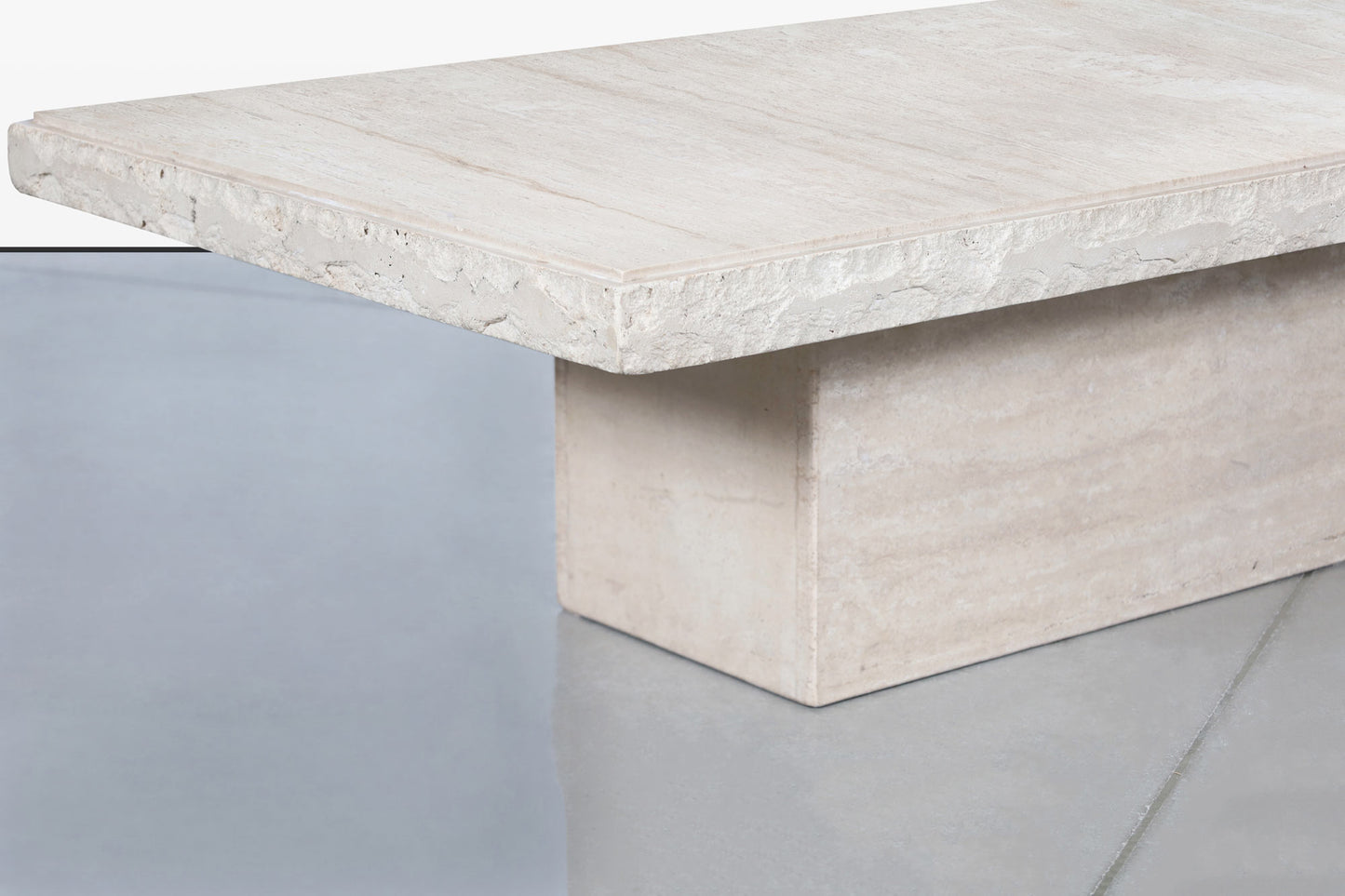 Italian Modern Live-Edge Travertine Coffee Table by Stone International
