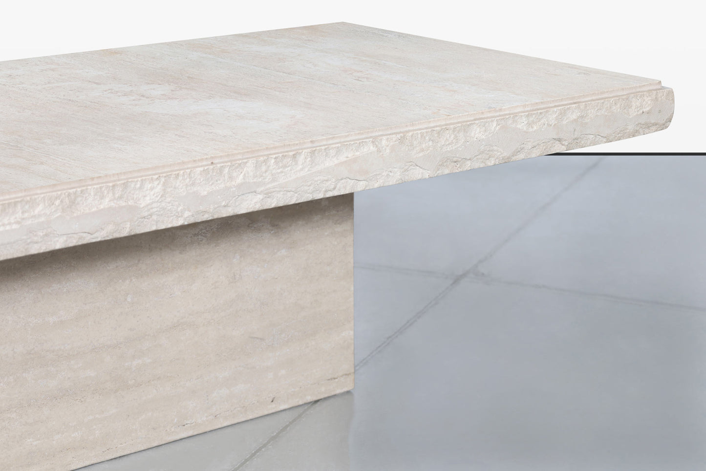 Italian Modern Live-Edge Travertine Coffee Table by Stone International
