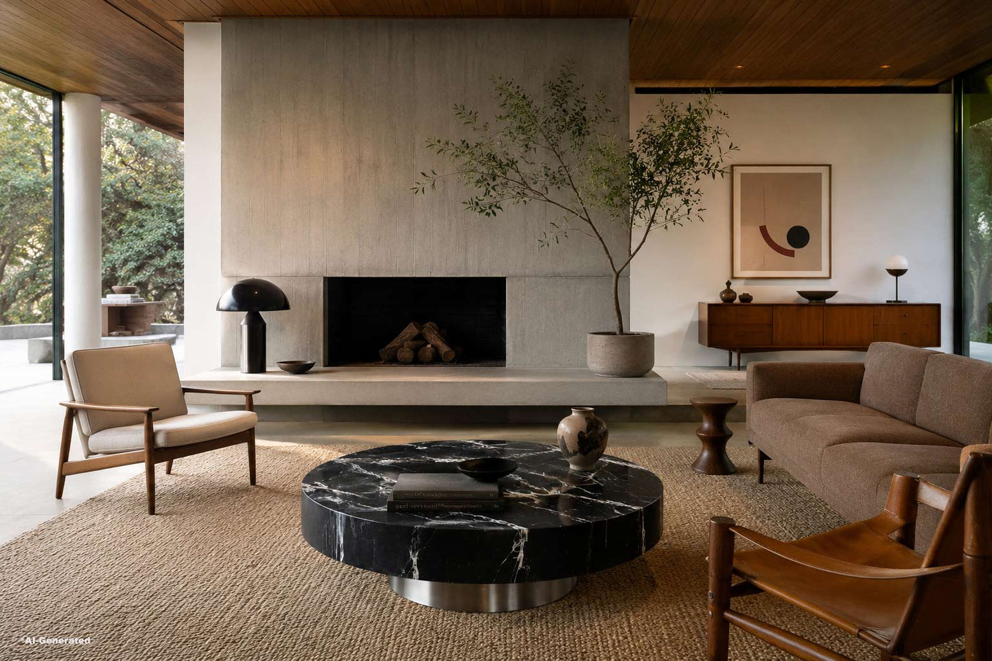 Italian Modern Round Faux Marble and Steel Coffee Table by Willy Rizzo