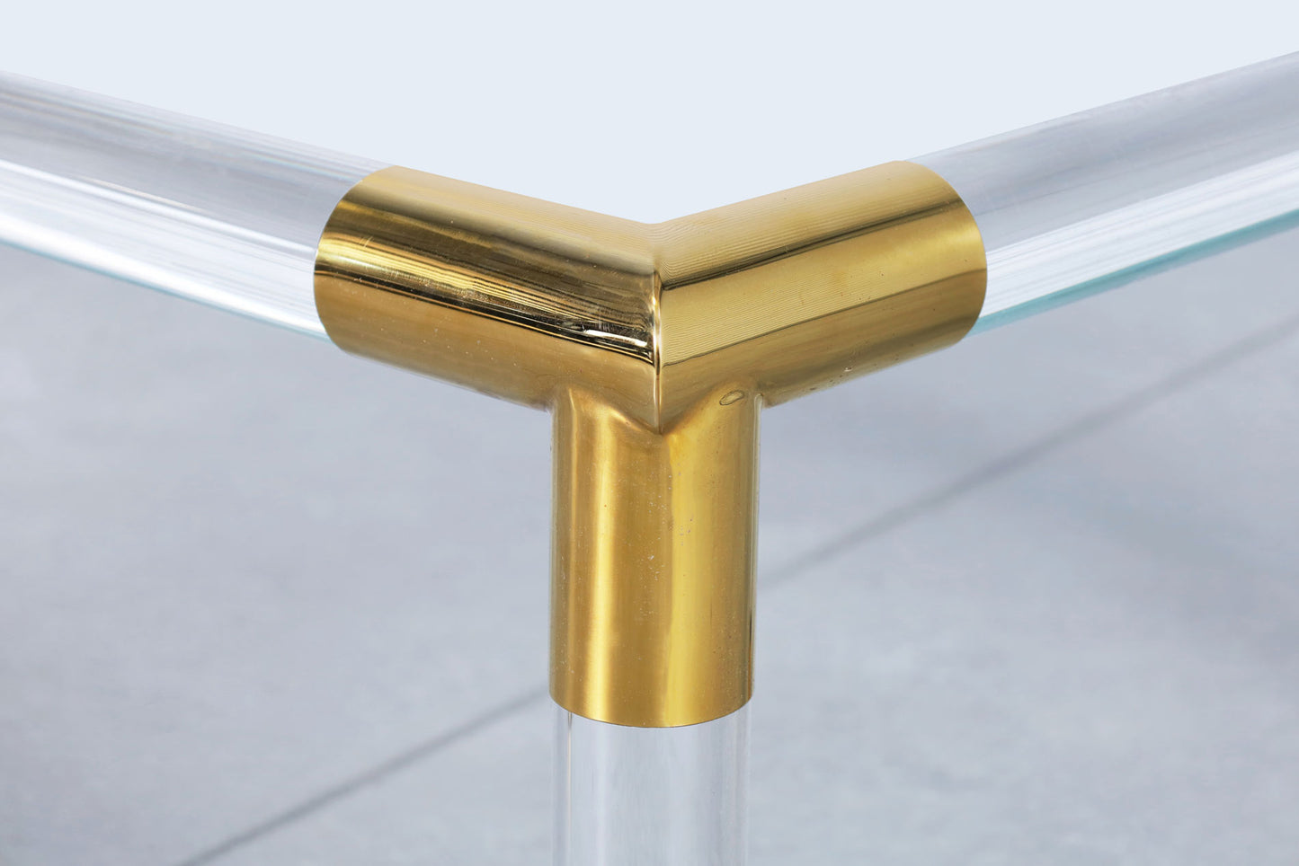 Italian Modernist Brass and Lucite Coffee Table