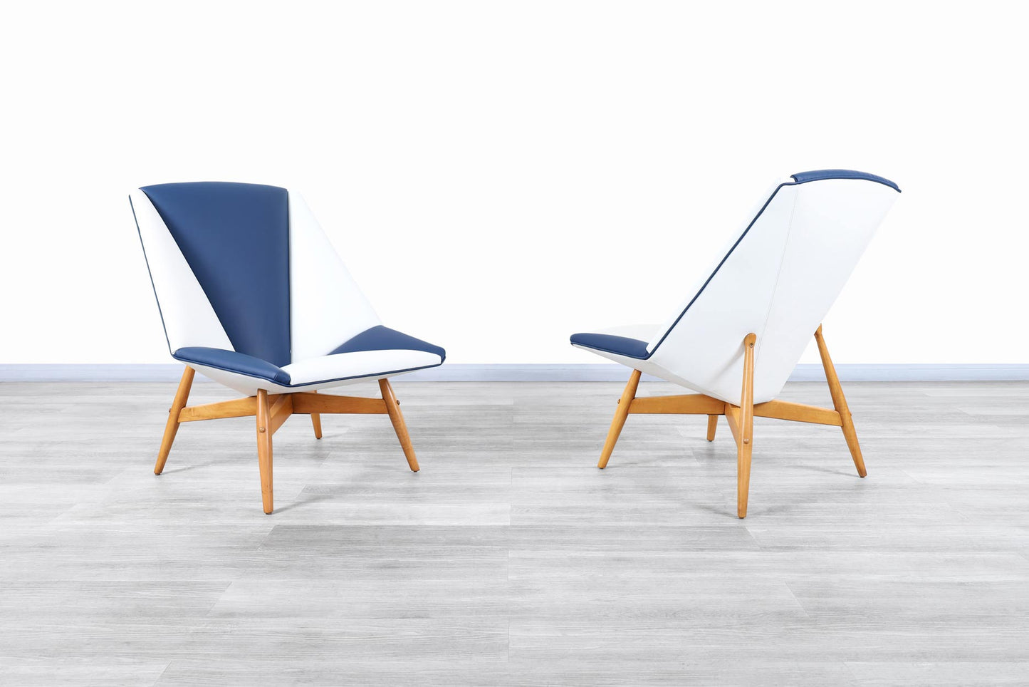 Italian Modernist Leather Lounge Chairs