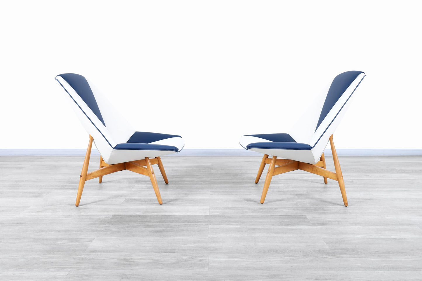 Italian Modernist Leather Lounge Chairs