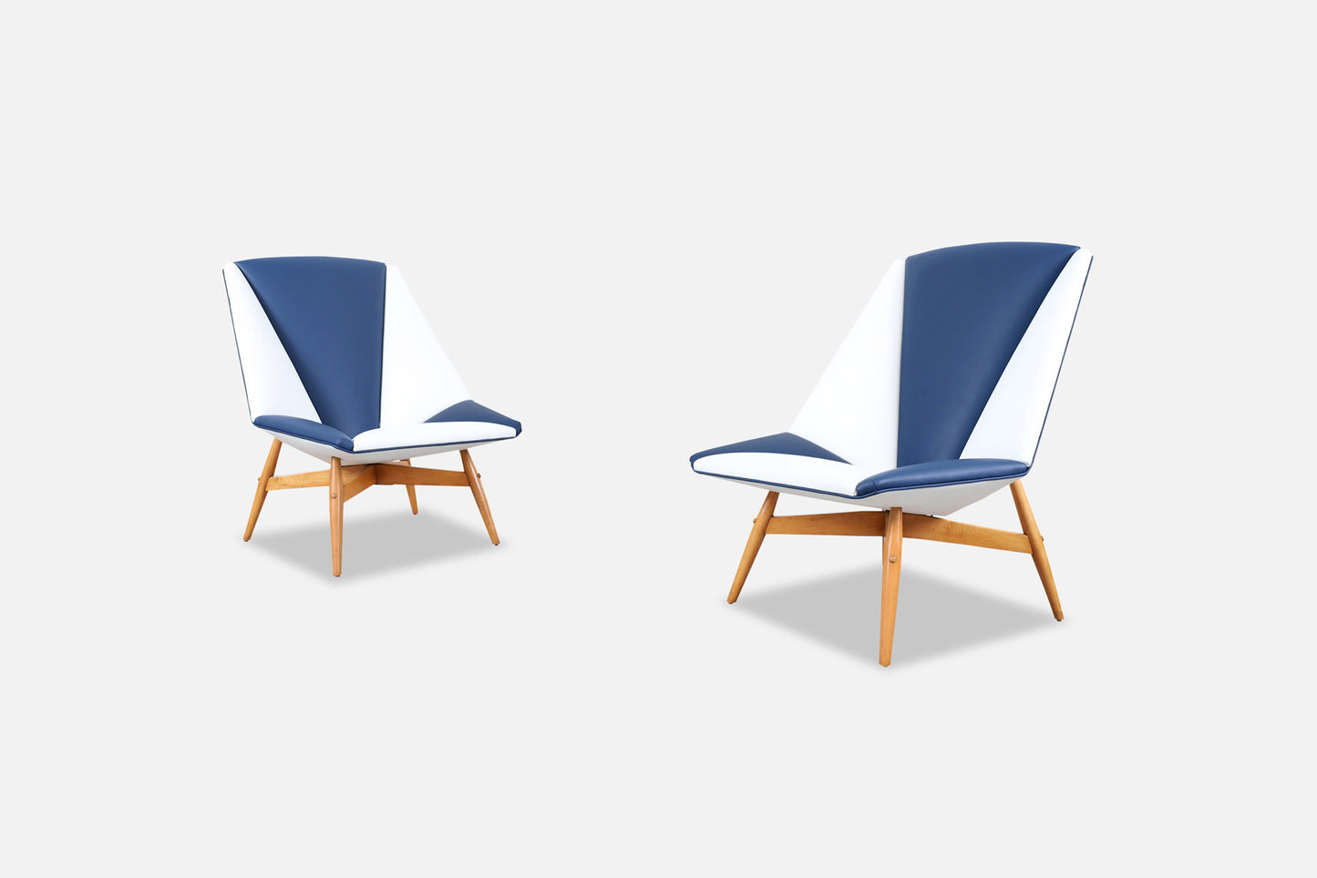 Italian Modernist Leather Lounge Chairs