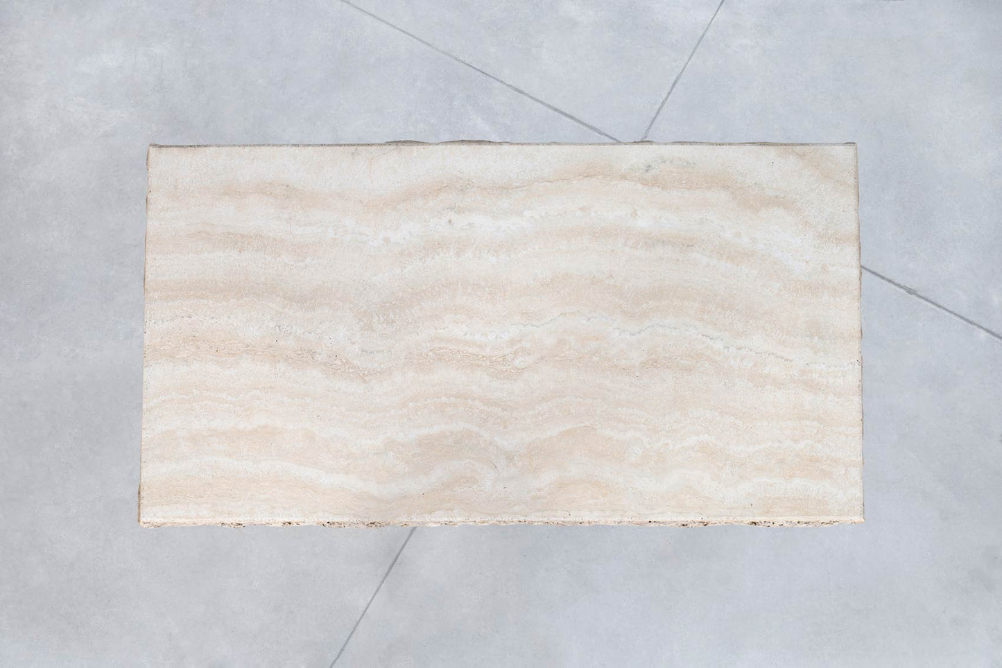 Italian Modernist Live Edge Travertine Coffee Table by Stone International