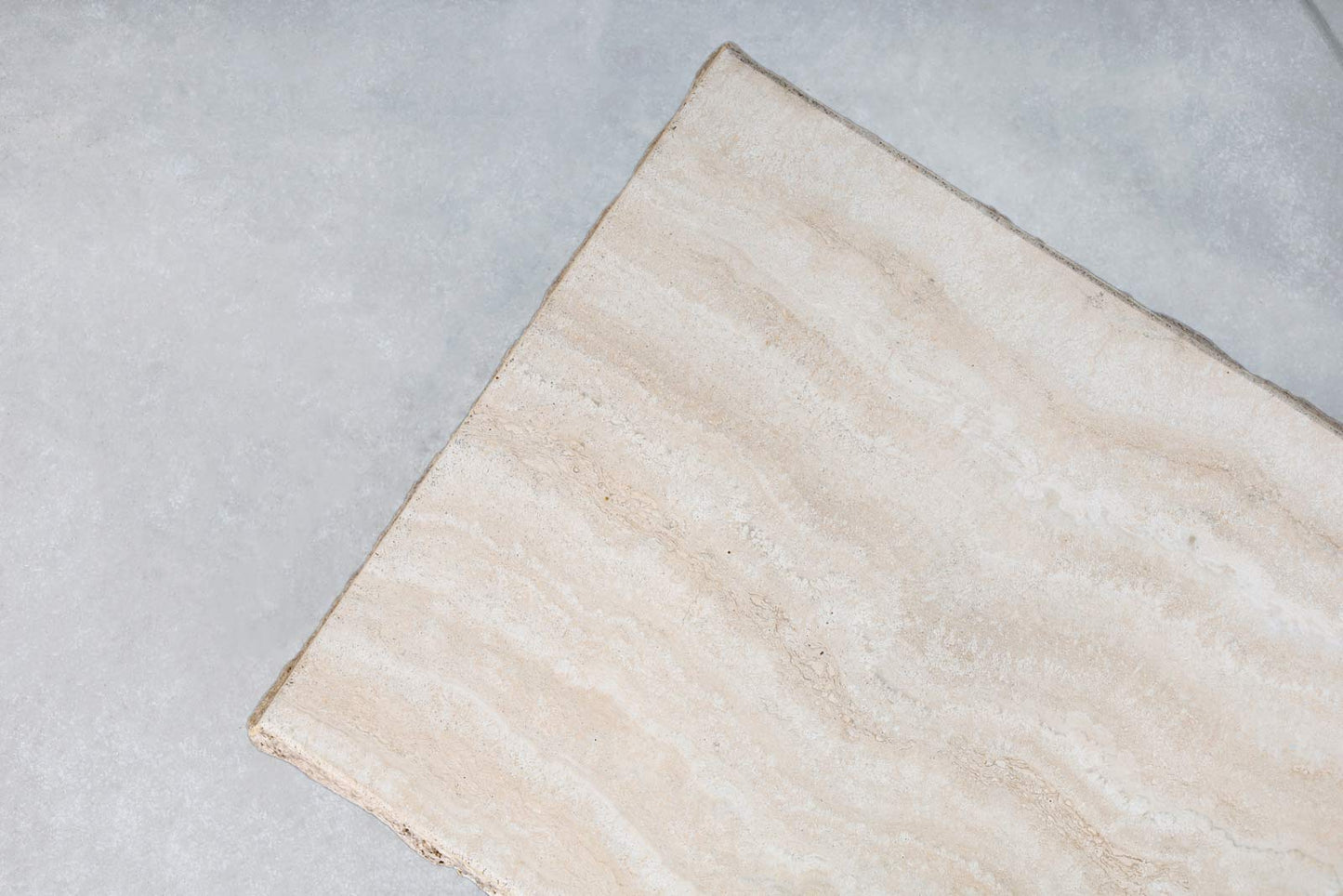 Italian Modernist Live Edge Travertine Coffee Table by Stone International