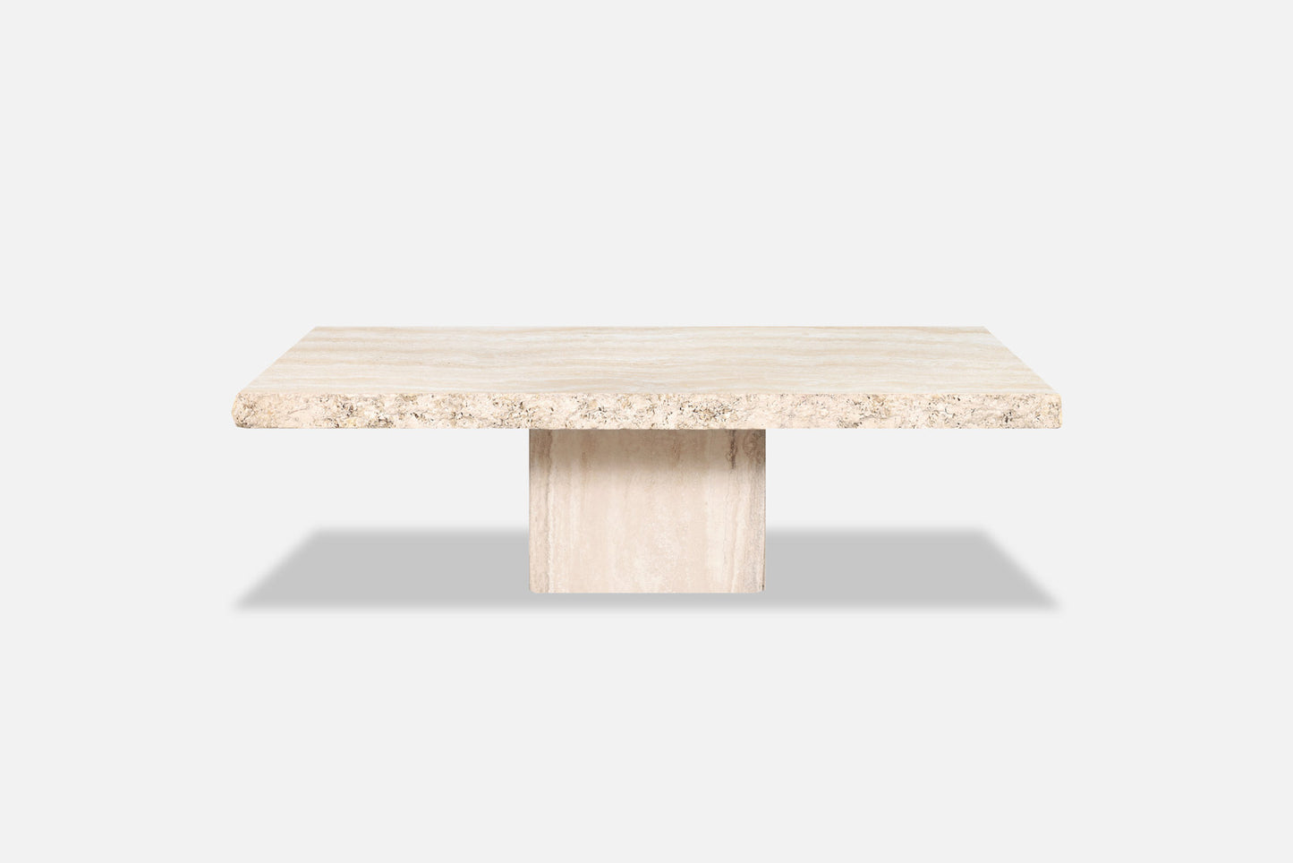 Italian Modernist Live Edge Travertine Coffee Table by Stone International