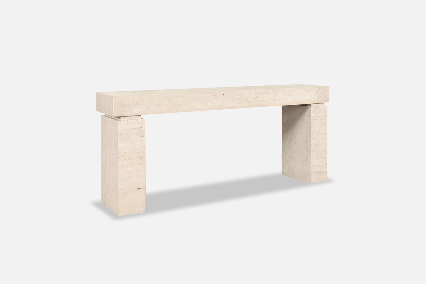 Italian Modernist Travertine Console Table