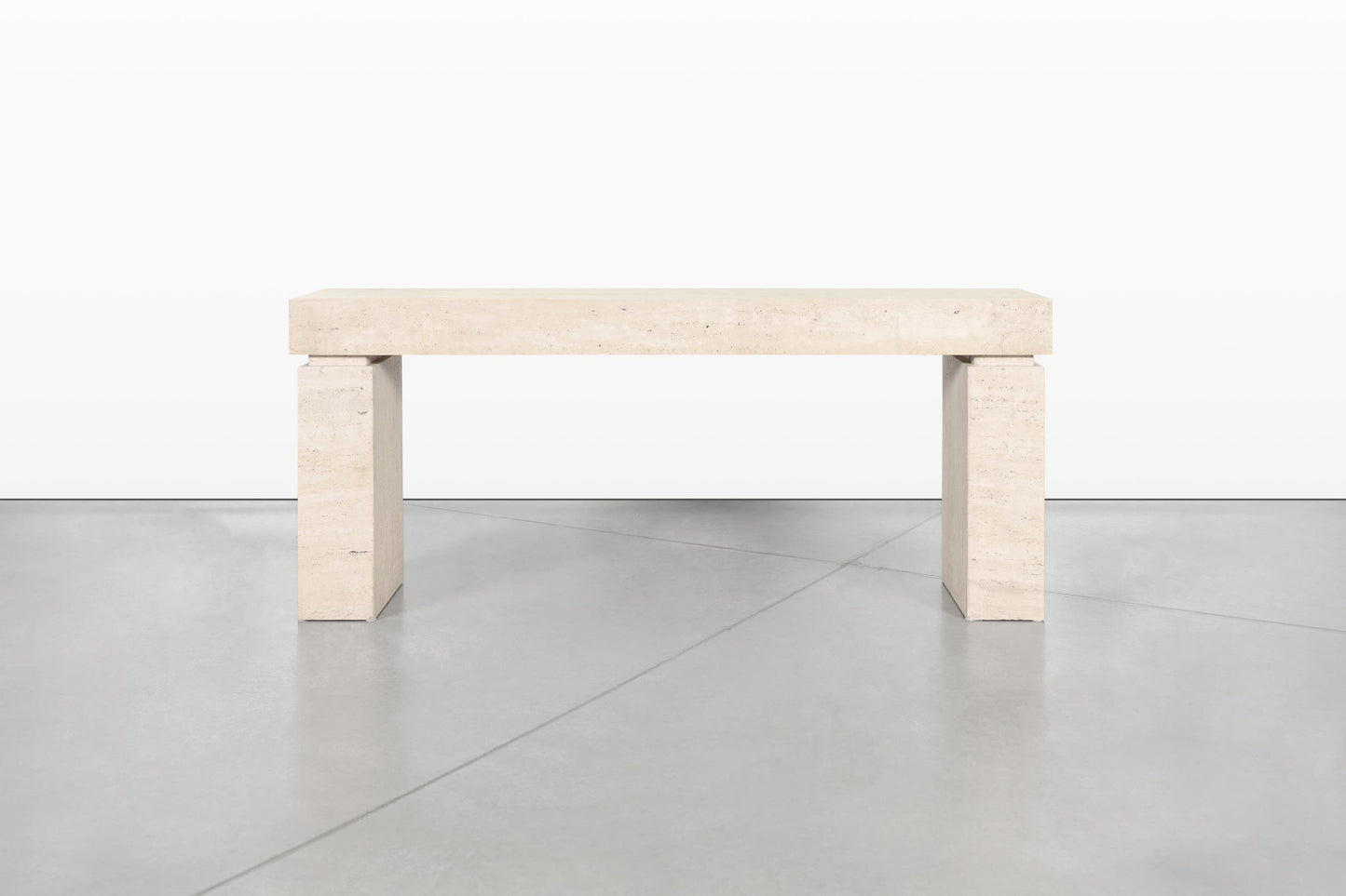 Italian Modernist Travertine Console Table