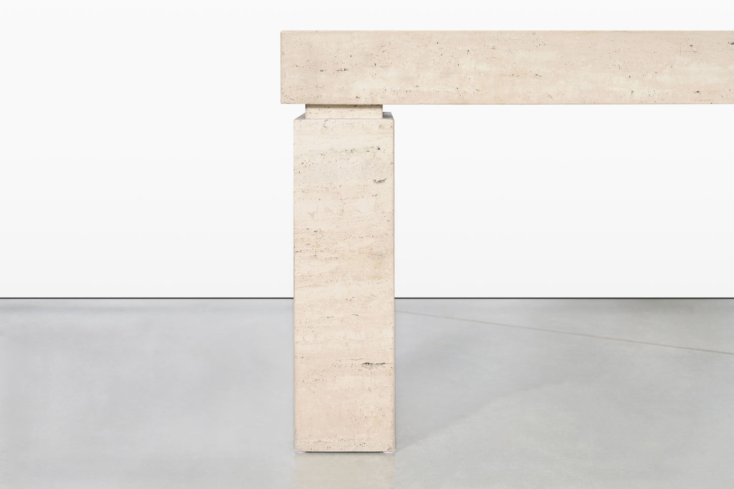 Italian Modernist Travertine Console Table