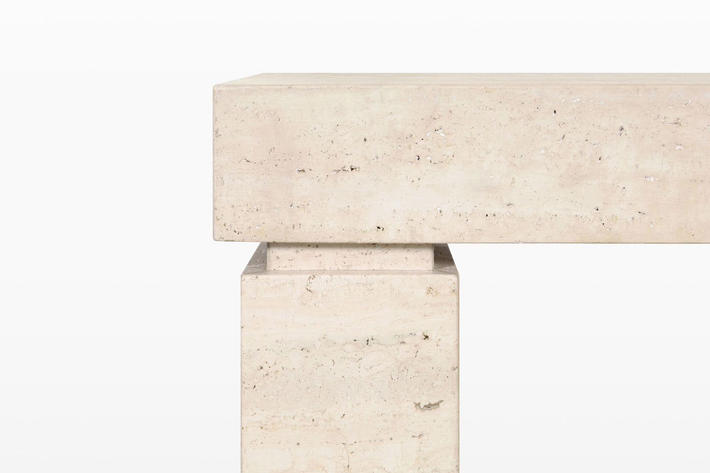 Italian Modernist Travertine Console Table
