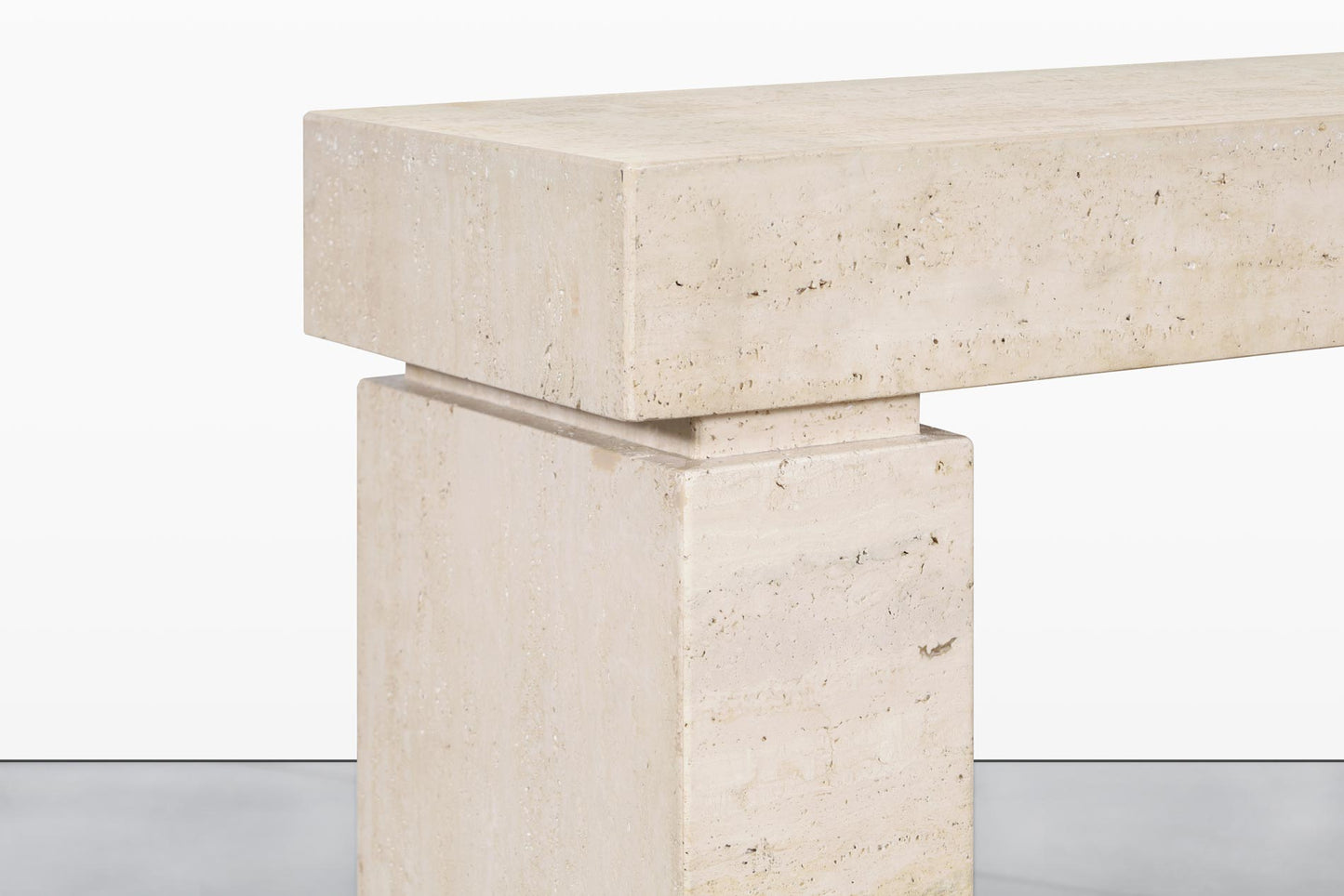 Italian Modernist Travertine Console Table