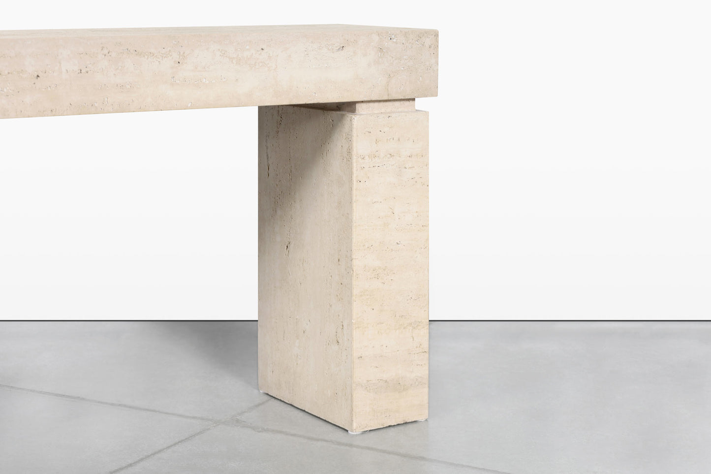 Italian Modernist Travertine Console Table