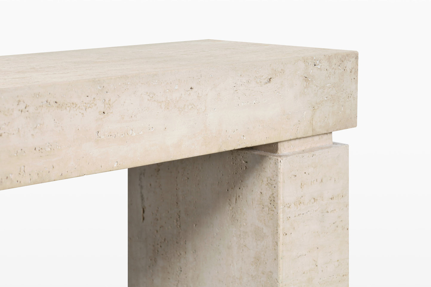 Italian Modernist Travertine Console Table