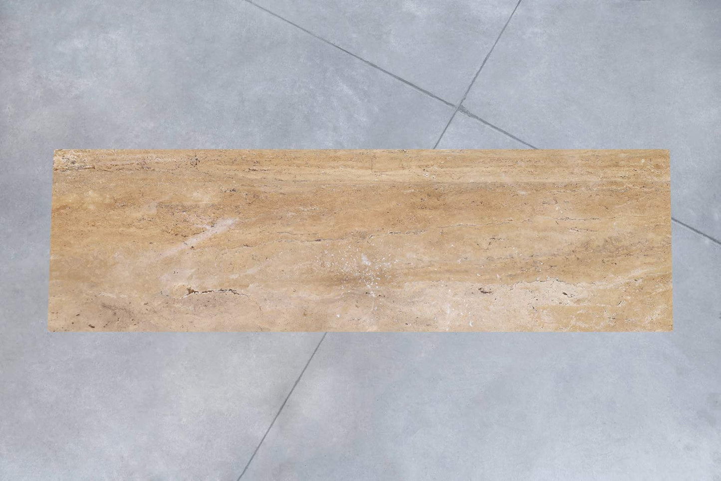 Monumental Italian Travertine Console Table, 2 Available