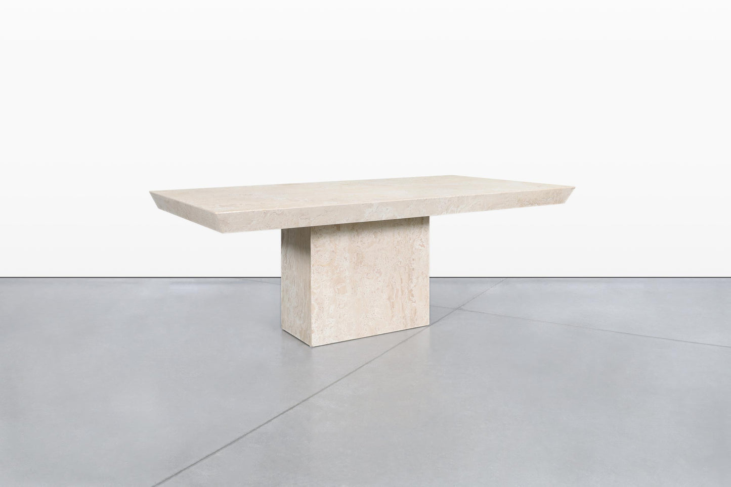 Italian Modernist Travertine Dining Table