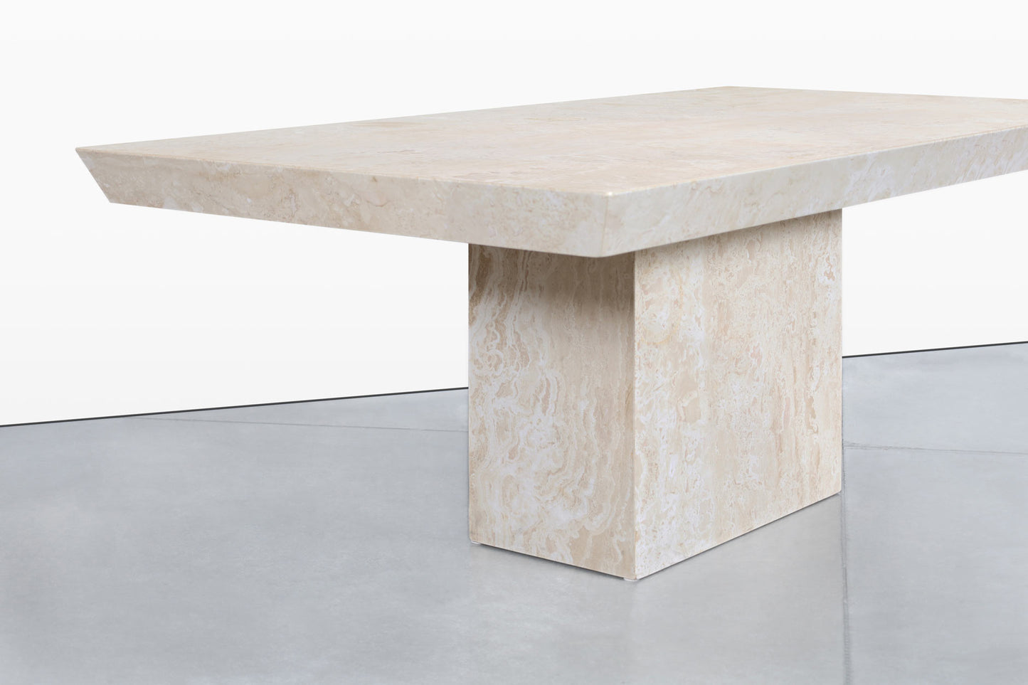 Italian Modernist Travertine Dining Table