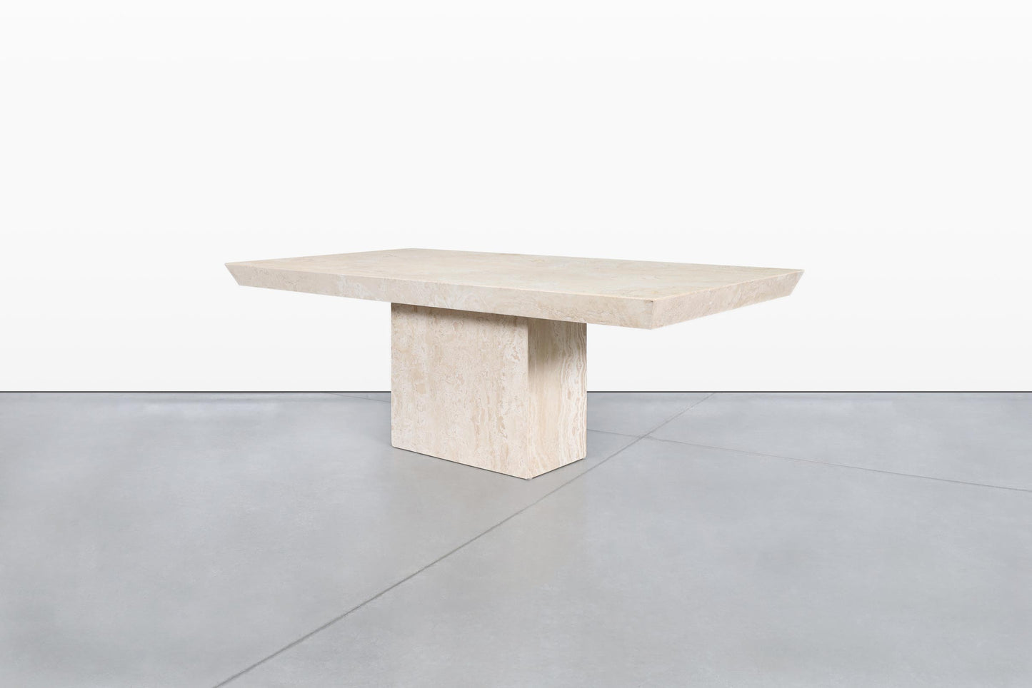 Italian Modernist Travertine Dining Table
