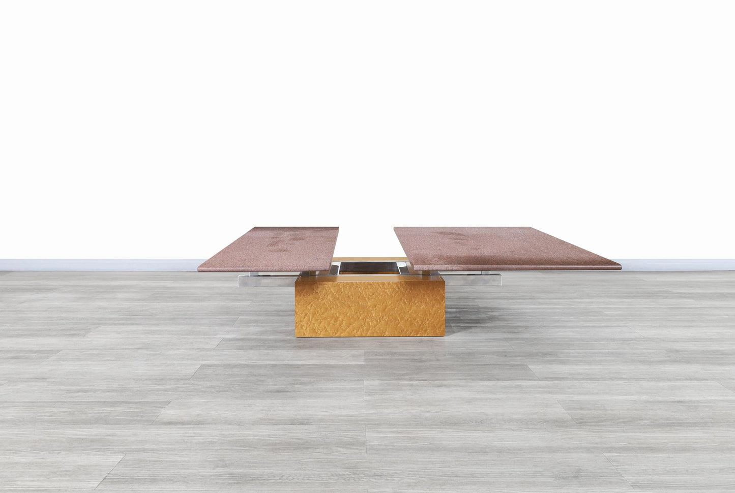 Vintage Italian Adjustable Maple and Granite Coffee Table by Giovanni Offredi for Saporiti