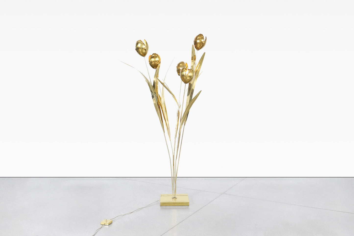 Italian Brass Life-Size Floor Lamp Sculpture