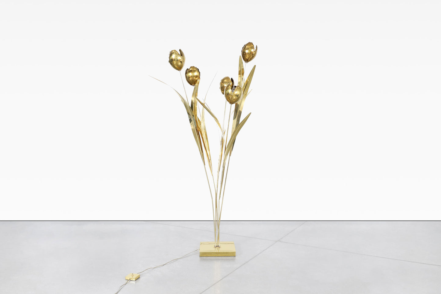 Italian Brass Life-Size Floor Lamp Sculpture