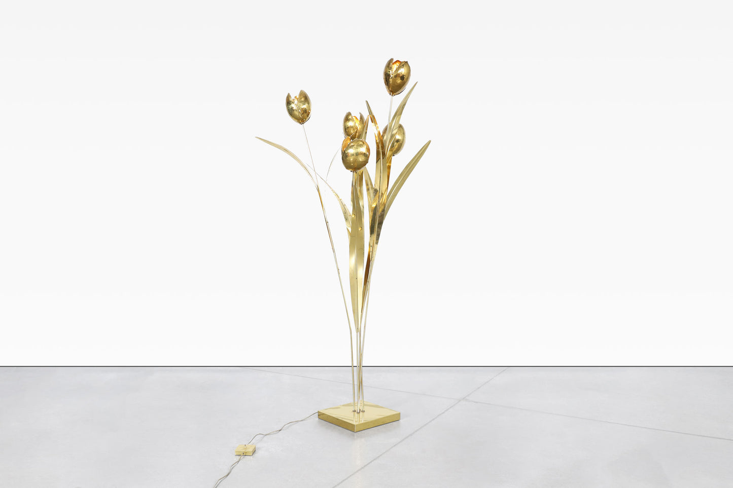 Italian Brass Life-Size Floor Lamp Sculpture