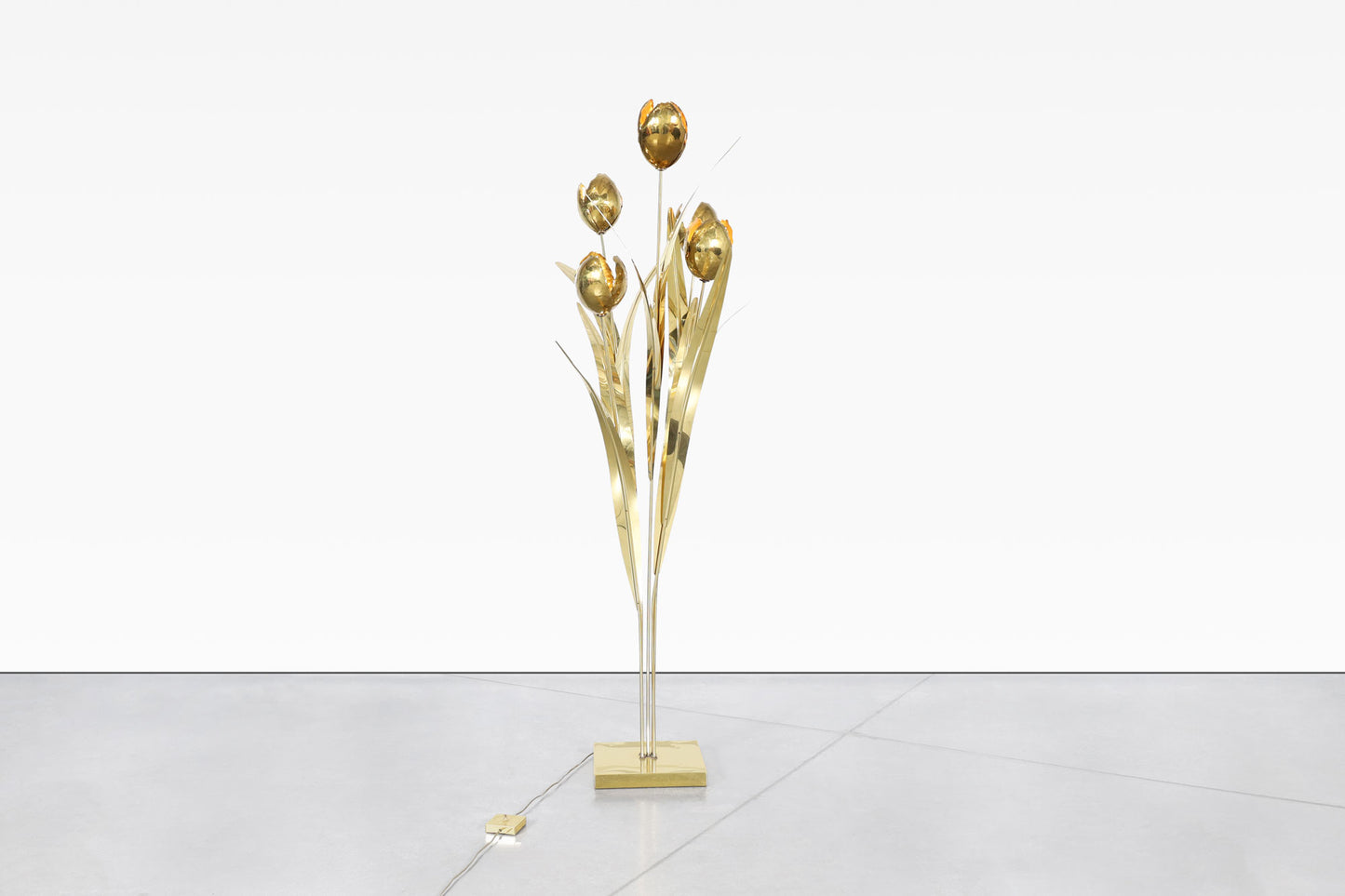 Italian Brass Life-Size Floor Lamp Sculpture