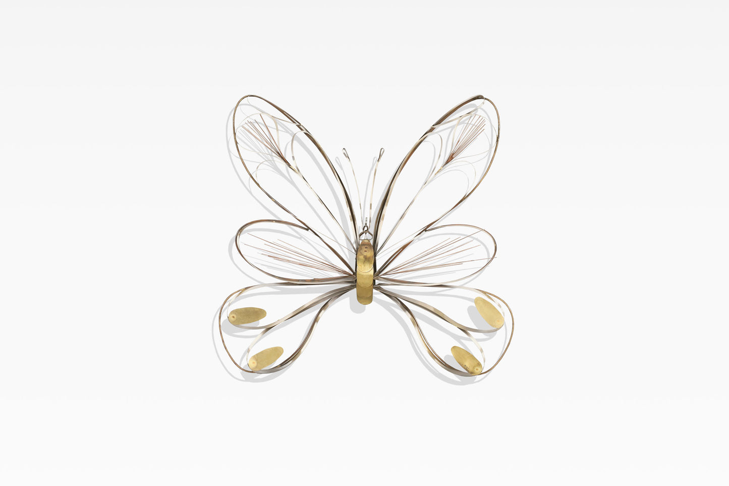 Large Brass Butterfly Wall Sculpture by Curtis Jere, Signed