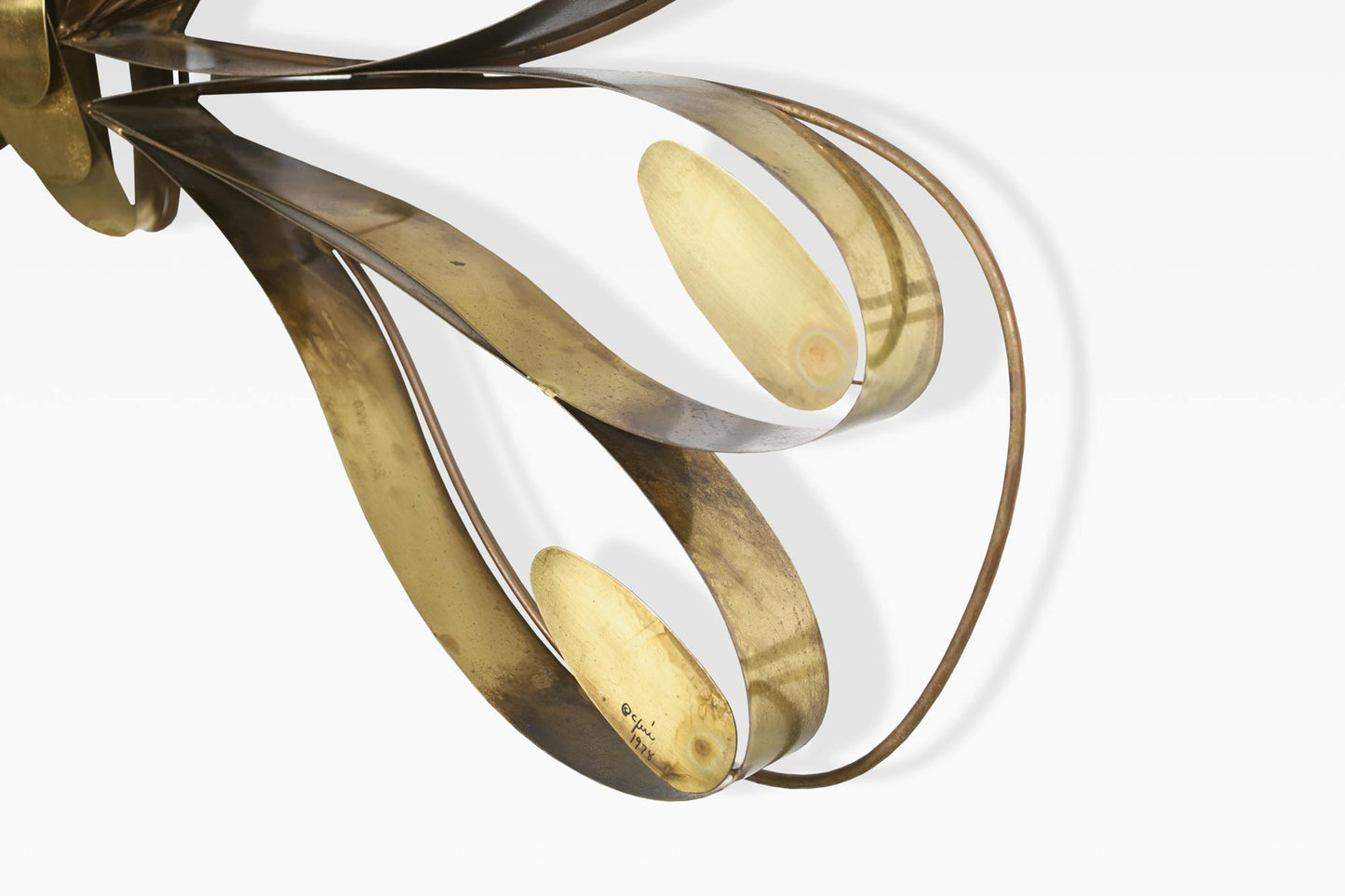 Large Brass Butterfly Wall Sculpture by Curtis Jere, Signed