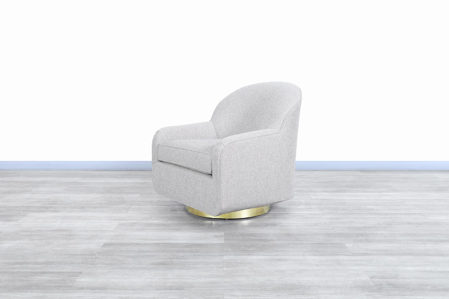 Mid-Century Modern Brass Swivel Lounge Chairs by Directional