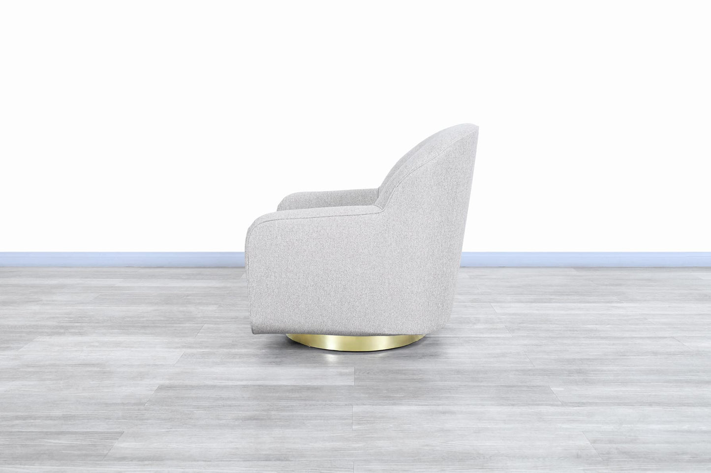 Mid-Century Modern Brass Swivel Lounge Chairs by Directional