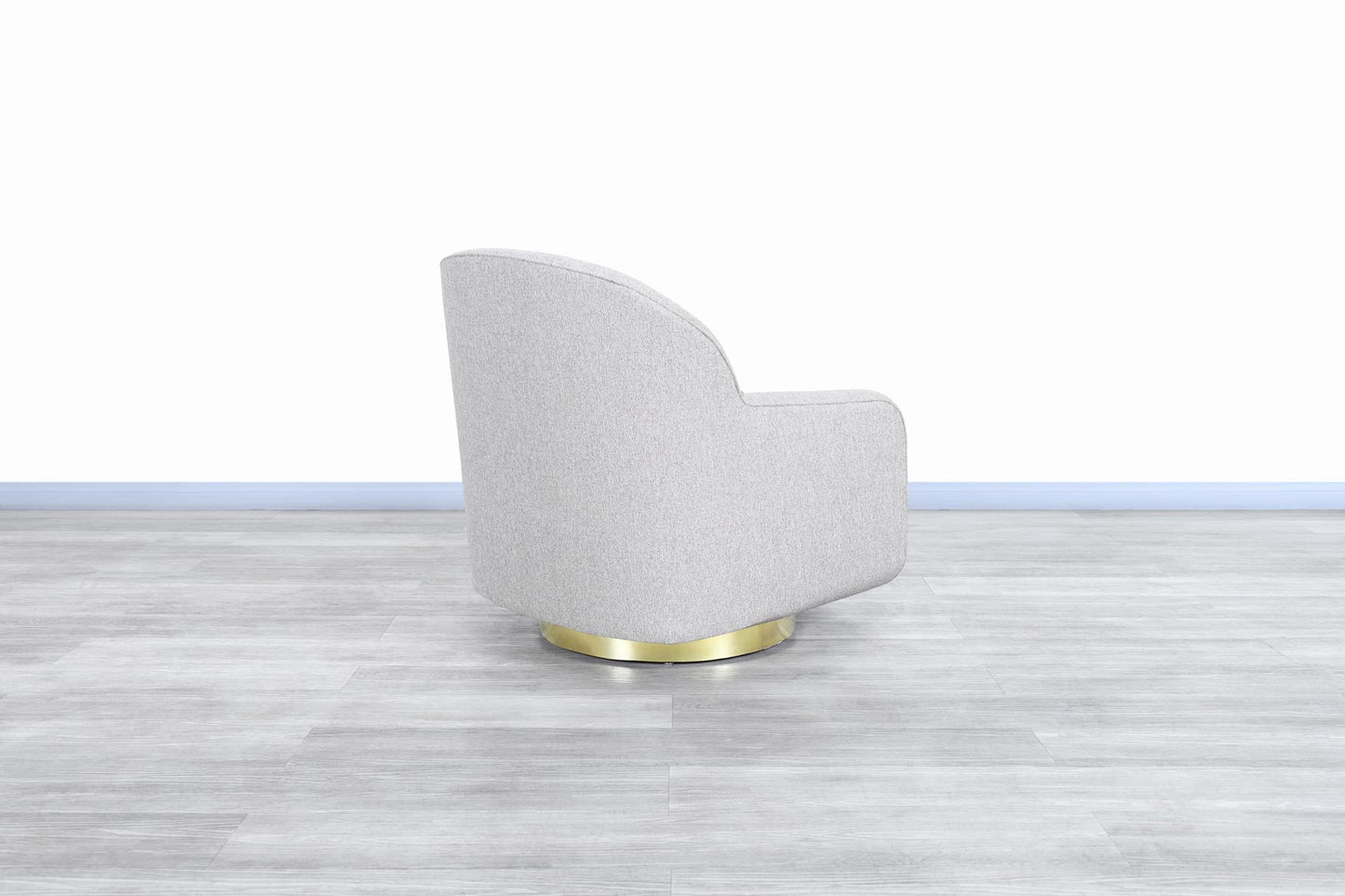 Mid-Century Modern Brass Swivel Lounge Chairs by Directional