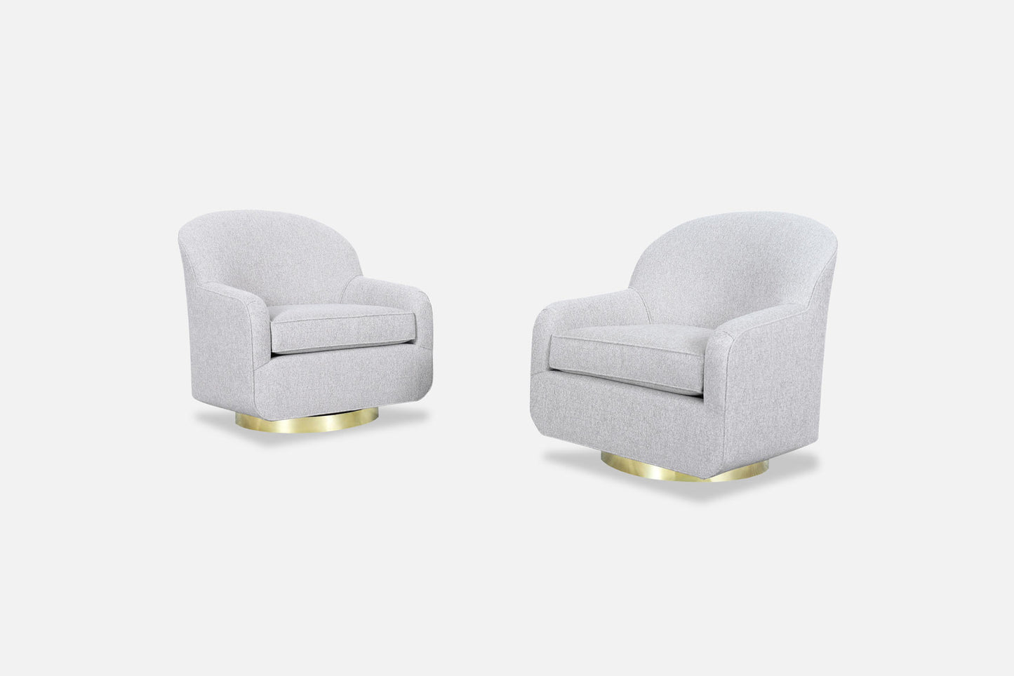 Vintage Brass Swivel Lounge Chairs by Directional