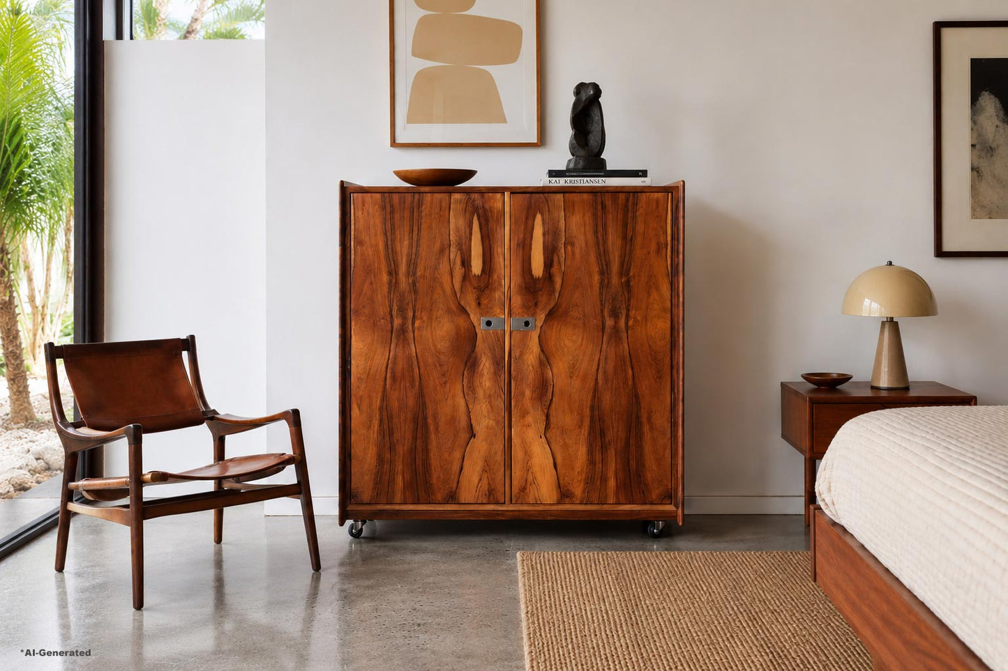 Mid-Century Brazilian Rosewood Armoire Dresser by Intercontinental Design