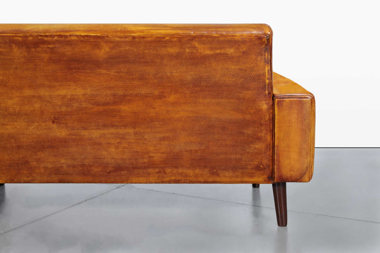 Mid-Century Modern Brazilian Rosewood and Leather Sofa