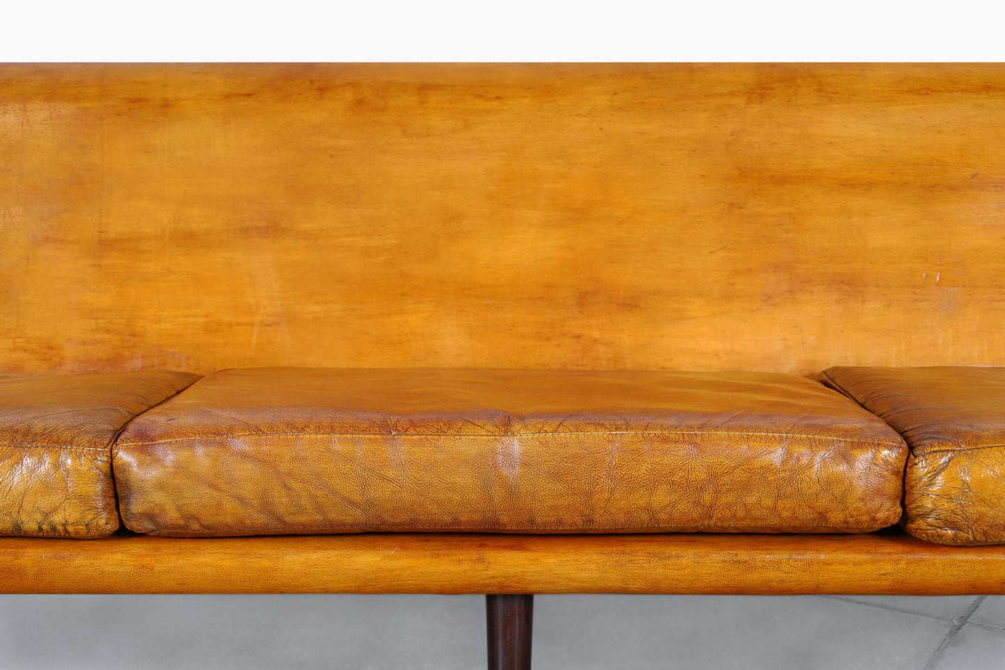 Mid-Century Modern Brazilian Rosewood and Leather Sofa