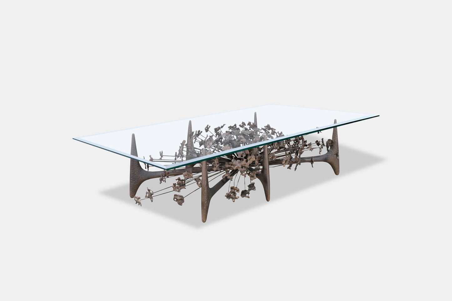 Mid-Century Bronze "Starburst" Coffee Table by Daniel Gluck