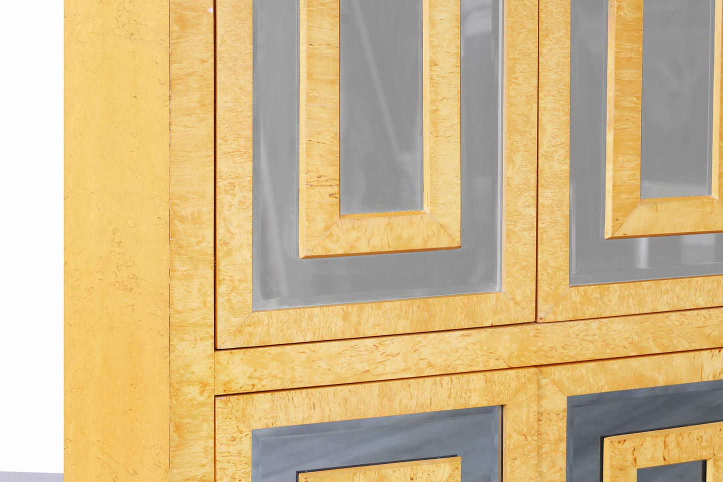 Vintage Burl Wood and Mirrored Armoire by Romweber