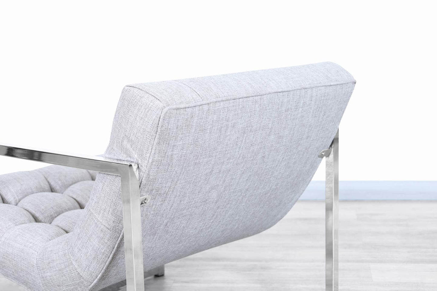 Mid-Century Chrome Lounge Chairs Attributed to Milo Baughman